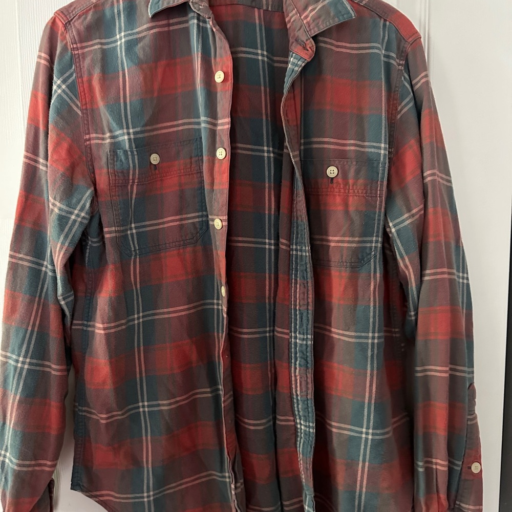 Men's Plaid Shirt - Red and Blue